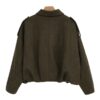 Women's Olive Green Suede-Like Cropped Jacket