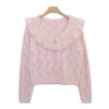 Feminine V-Neck Sweater with Pearls for Fall & Winter