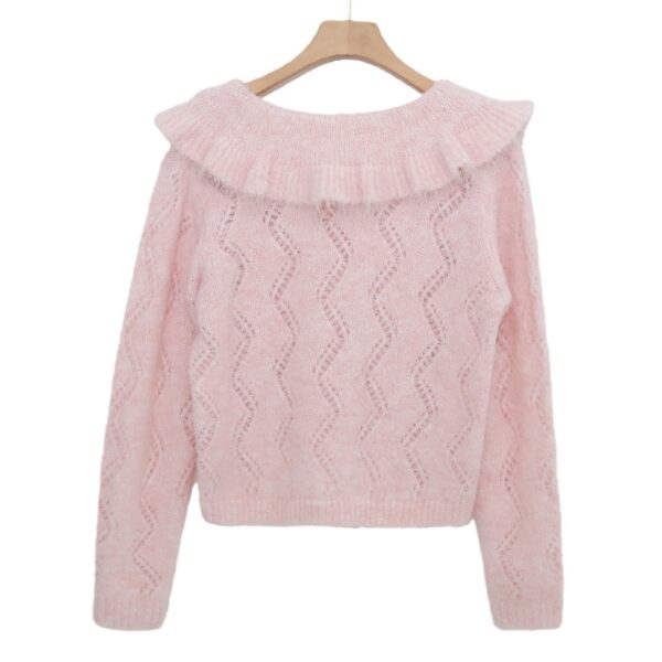 Feminine V-Neck Sweater with Pearls for Fall & Winter