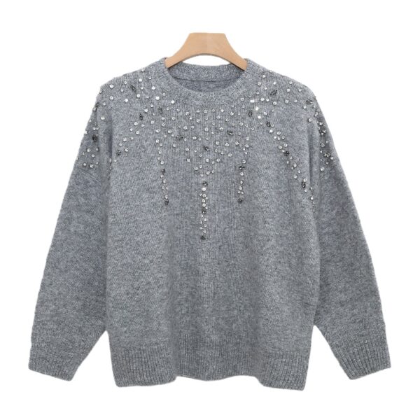 MF3A3351 (1) Casual Loose-Fit Knitwear for Fall & Winter with Diamonds