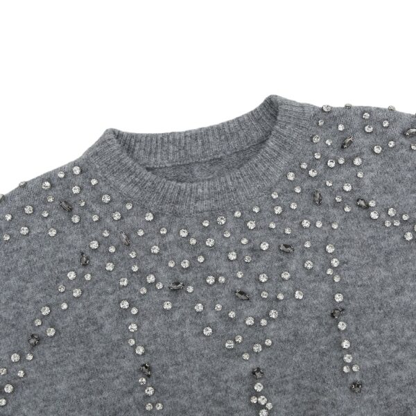 MF3A3353 (1) Casual Loose-Fit Knitwear for Fall & Winter with Diamonds
