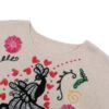 Boho Style Crewneck Sweater with Colorful Embroidery
