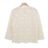 MF3A3361 (1) Elegant Long-Sleeve Crochet Top with High Neck Detail