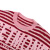 MF3A3363 (1) Women's Red & White Striped Sweater with Pink Letter Patches