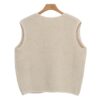 Women's Cream Knit Vest with Embroidered Floral Motifs