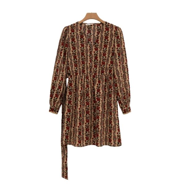 Casual Bohemian Style Dress Set with Matching Hair Accessory