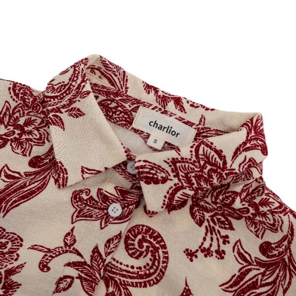 Long-Sleeve Button-Down Mini Dress with Bohemian Pattern