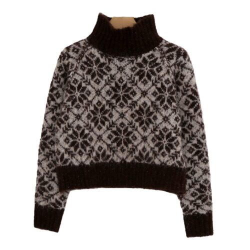 Soft Fuzzy Knitwear for Fall & Winter with Ribbed Trim