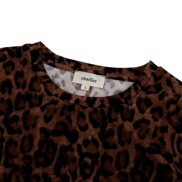 Women's Leopard Print Maxi Dress with Waist Twist Detail
