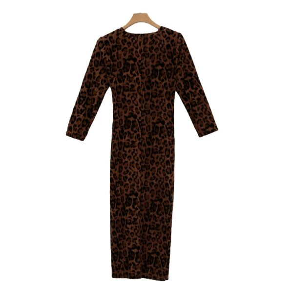 Women's Leopard Print Maxi Dress with Waist Twist Detail