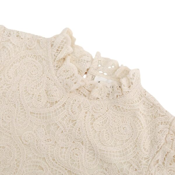 Elegant High-Neck Lace Shirt for Work & Casual Wear