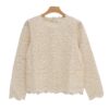 Long-Sleeve Semi-Sheer Lace Top with Back Button Closure